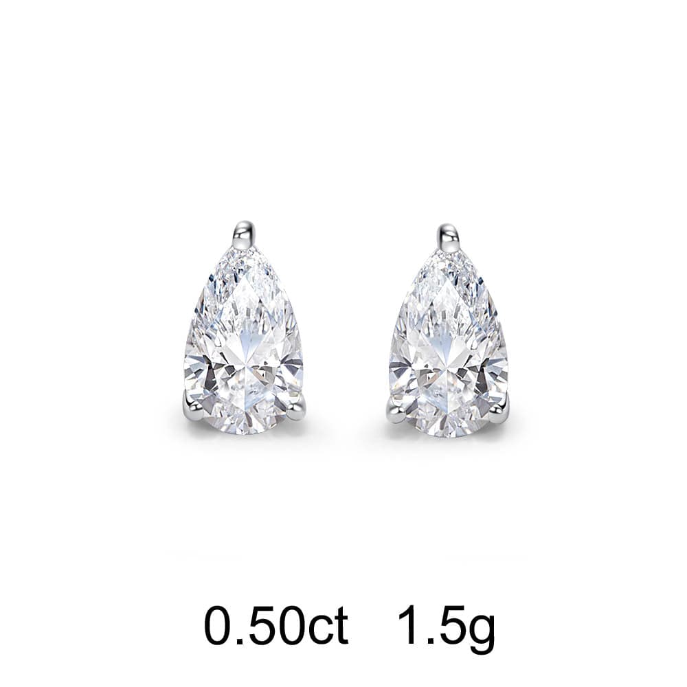 Pear Diamond Stud Earrings (0.50ct) - APM Monaco