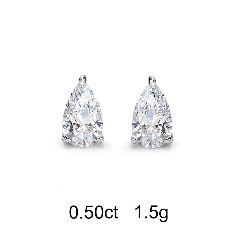 Pear Diamond Stud Earrings (0.50ct)