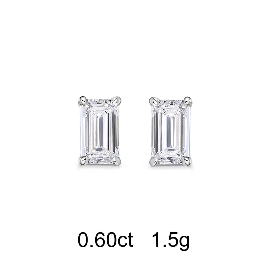 Emerald Diamond Stud Earrings (0.60ct) - APM Monaco