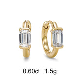 Emerald Diamond Huggie Earrings (0.60ct)