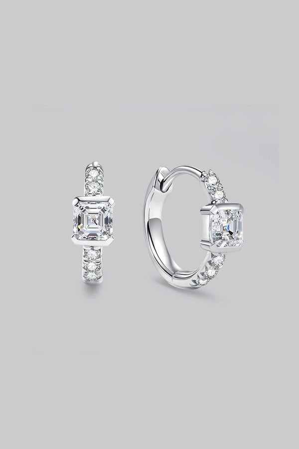Asscher Diamond Pavé Huggie Earrings (0.40ct)