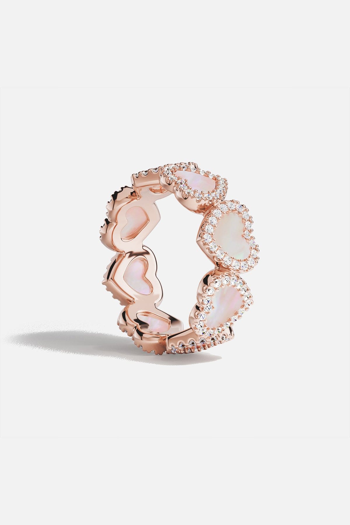 Pavé Pink Nacre Full Heart Ring