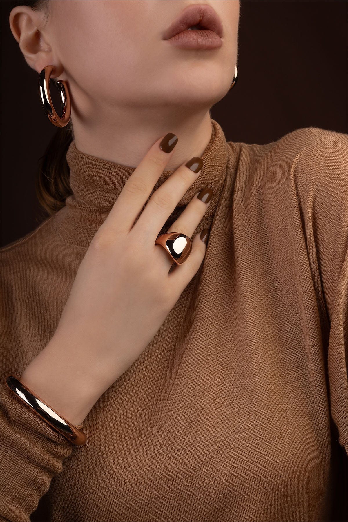 APM Monaco Dome Rose Gold Ring in Rose Gold