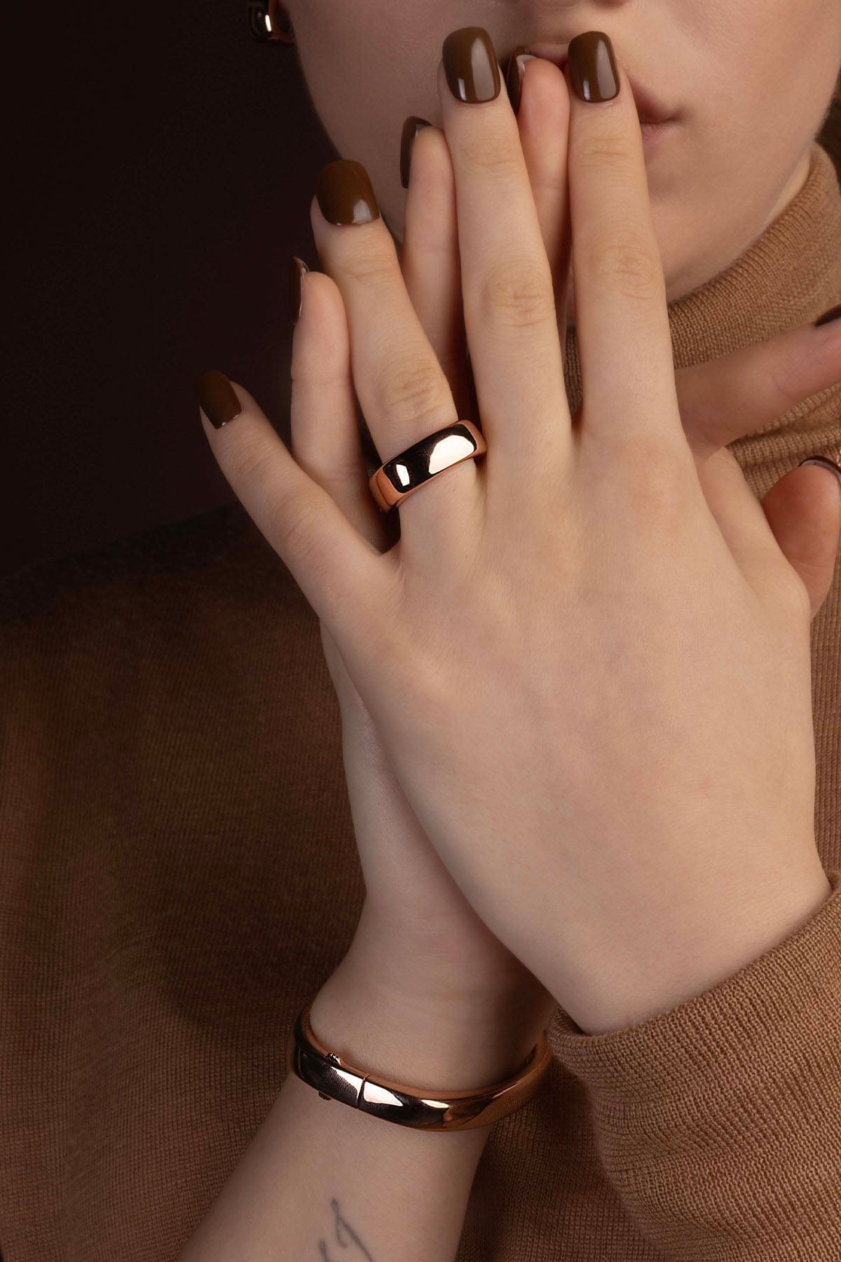Chunky rose gold ring store