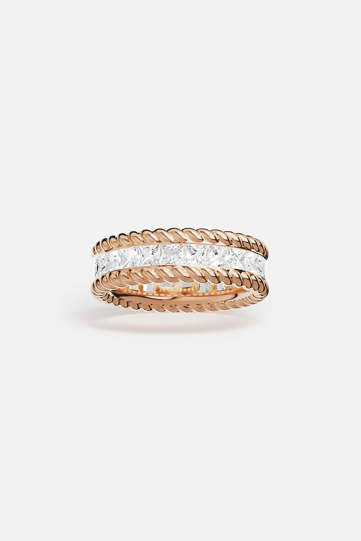 Torsade Pavé Ring, Rose Gold | APM Monaco