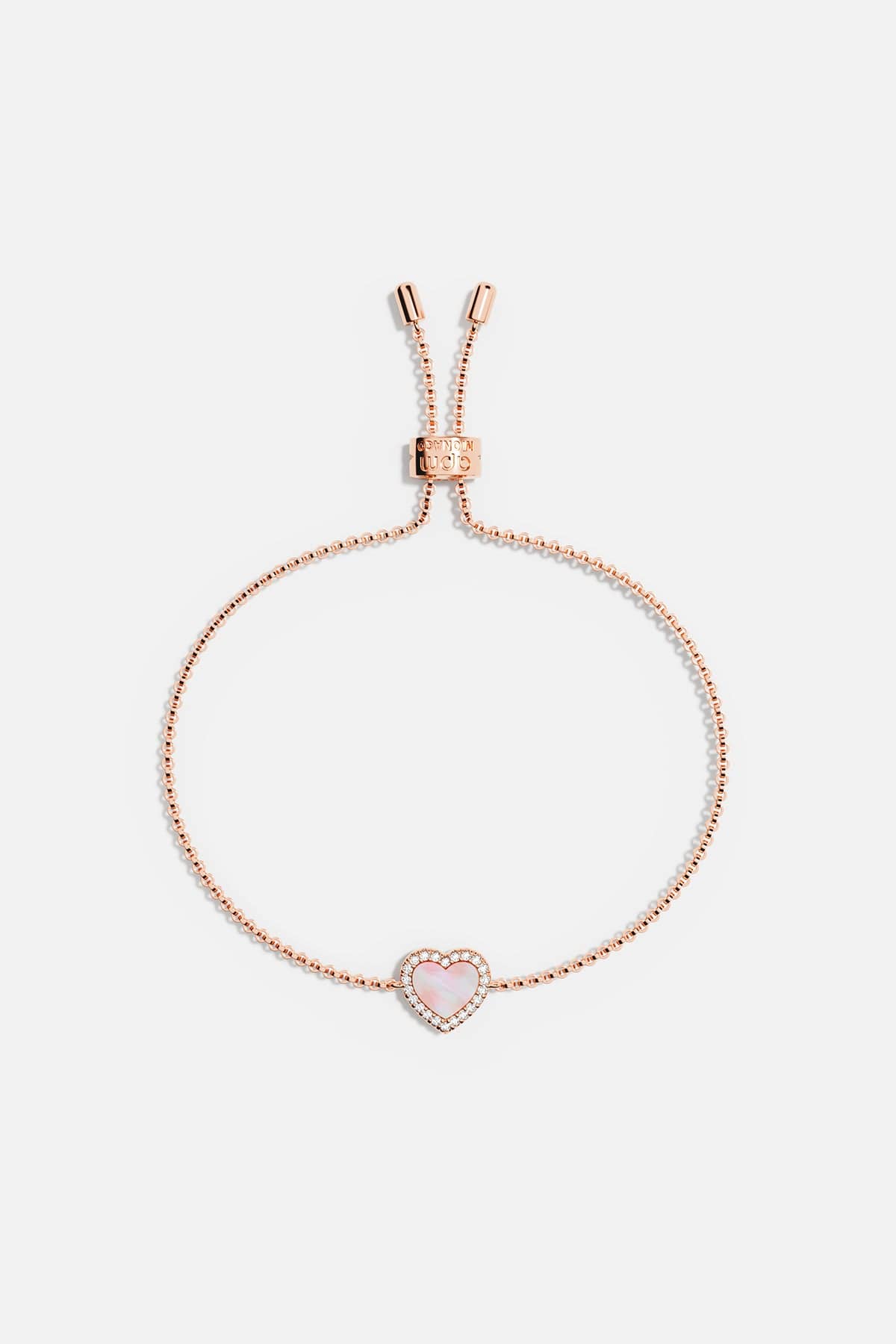 APM Monaco Pink Nacre Heart Adjustable bracelet - Rose Gold