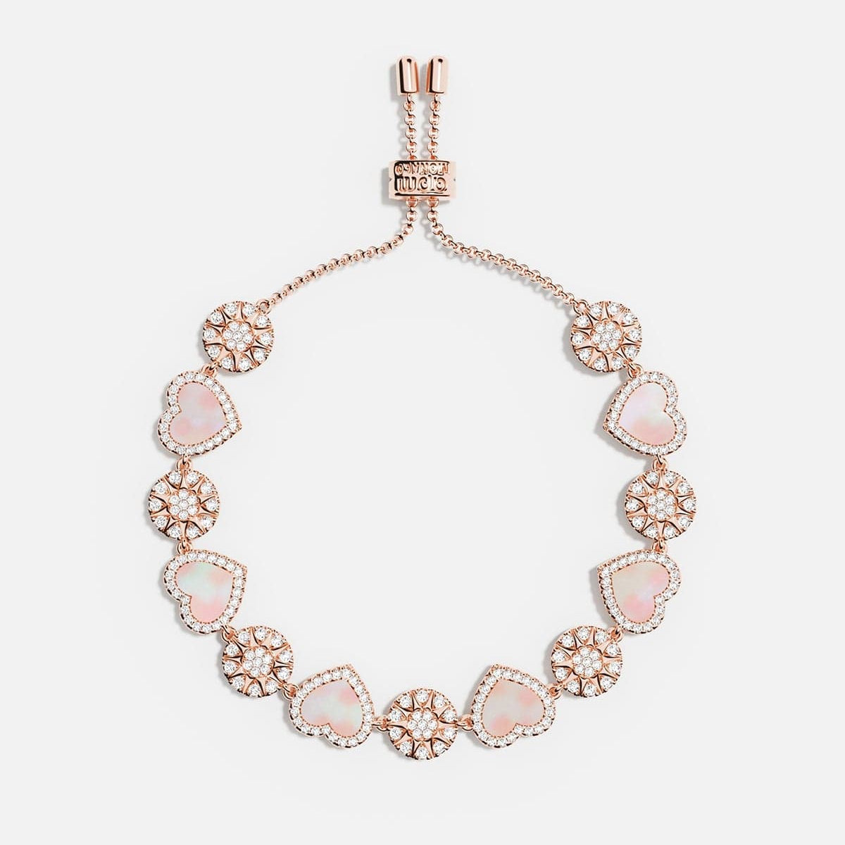 Pink Nacre Heart Dot Adjustable bracelet APM Monaco