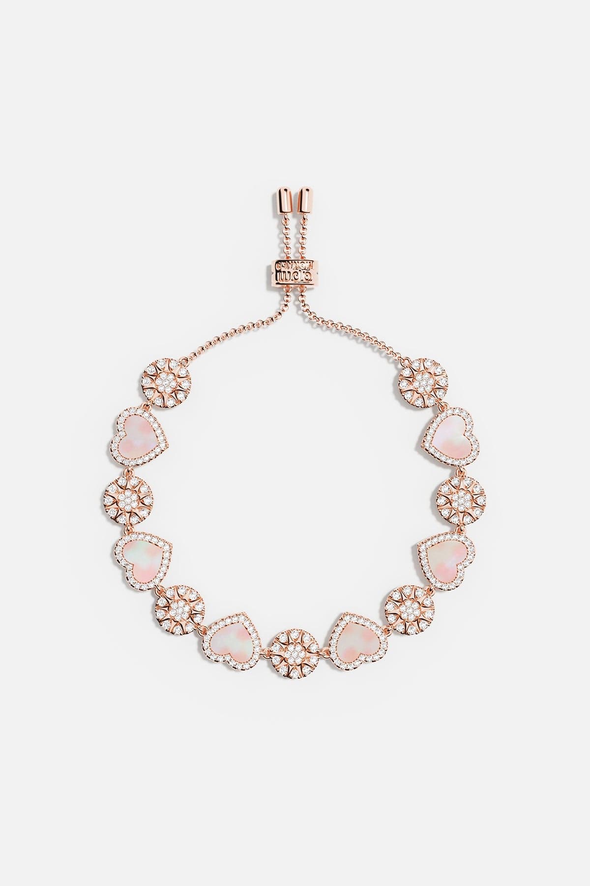 Pink Nacre Heart & Dot Adjustable bracelet | APM Monaco