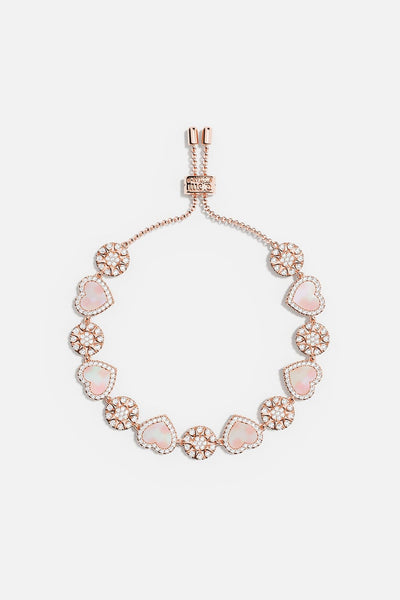 Pink Nacre Heart & Dot Adjustable bracelet | APM Monaco
