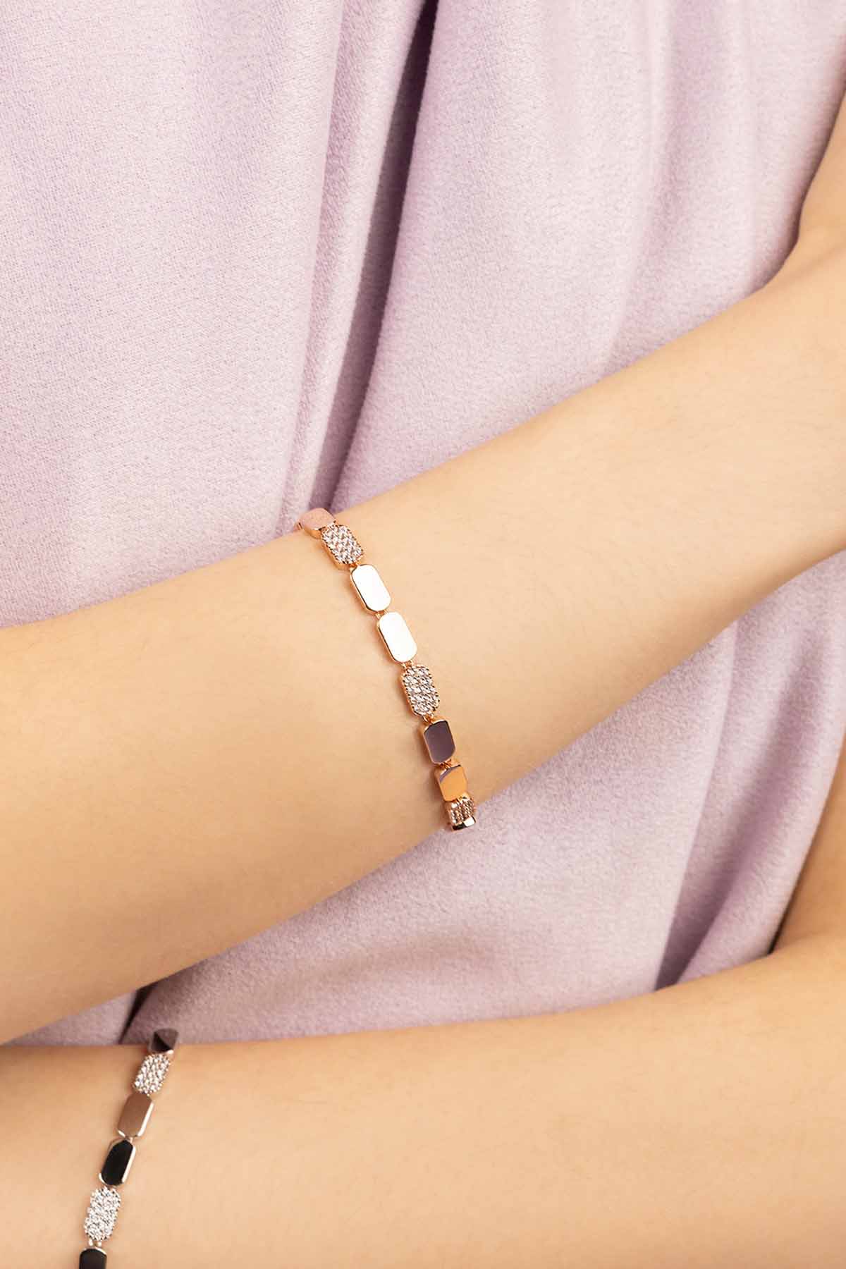 Dainty Rose Gold Bracelet | Cubic Zirconia | APM Monaco