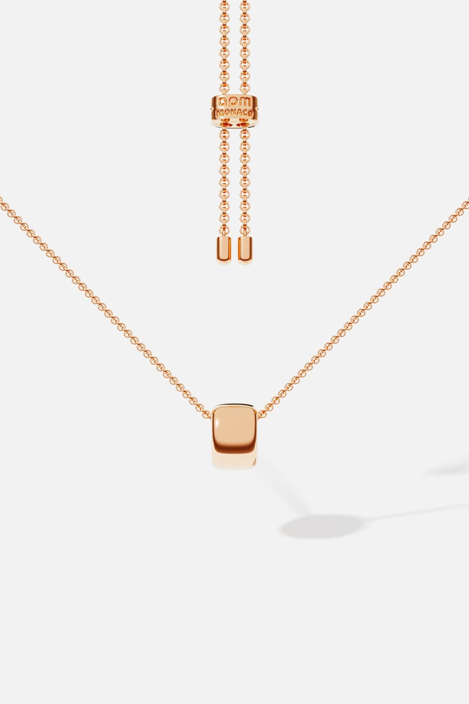 Chunky Rose Gold Pendant Adjustable Necklace