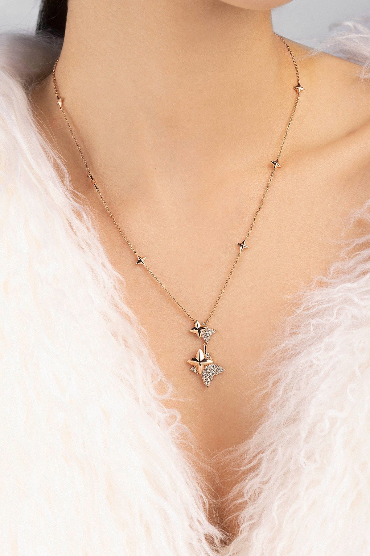 APOLIA ネックレス Double Meteorite Rose Gold Adjustable Necklace | APM Monaco
