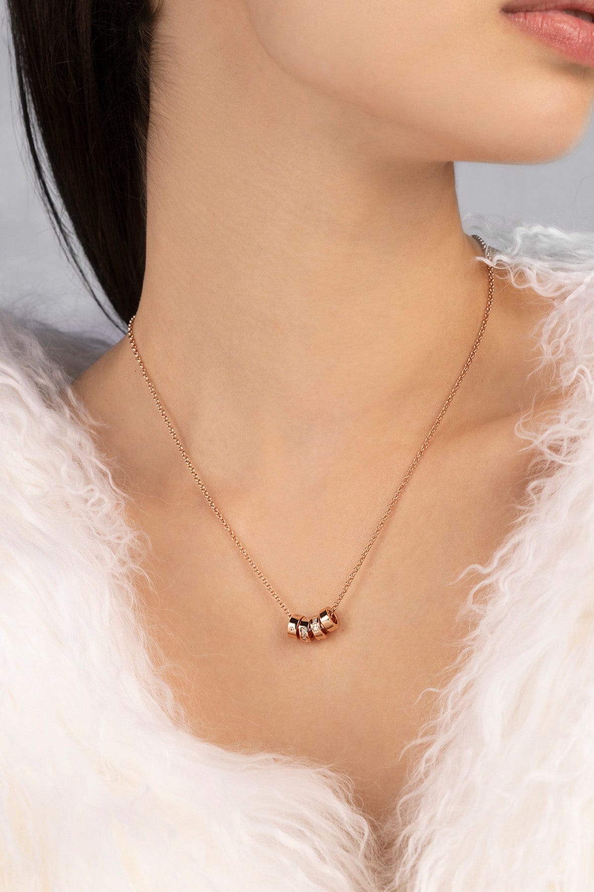 apm monaco ローズゴールド ハート型 ネックレス Pink Nacre Heart Adjustable Necklace | APM Monaco