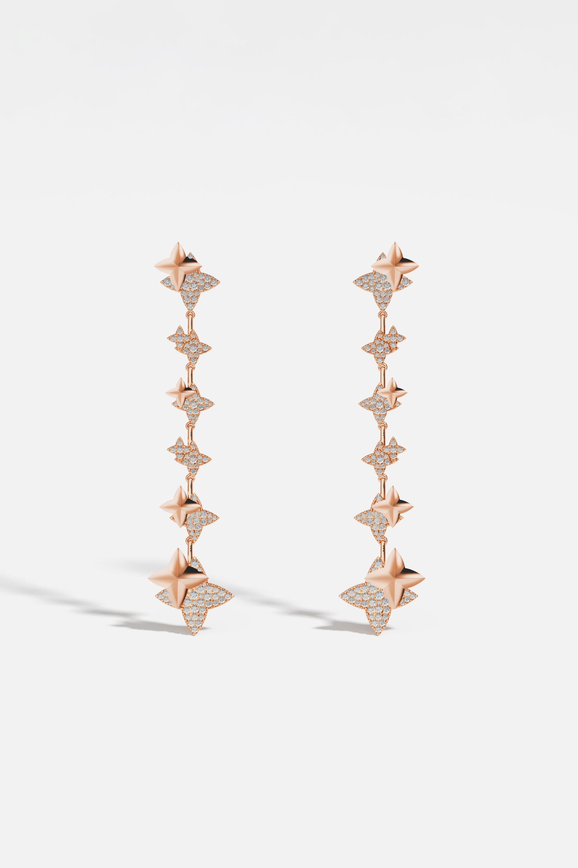 Météorites Rose Gold Drop Earrings