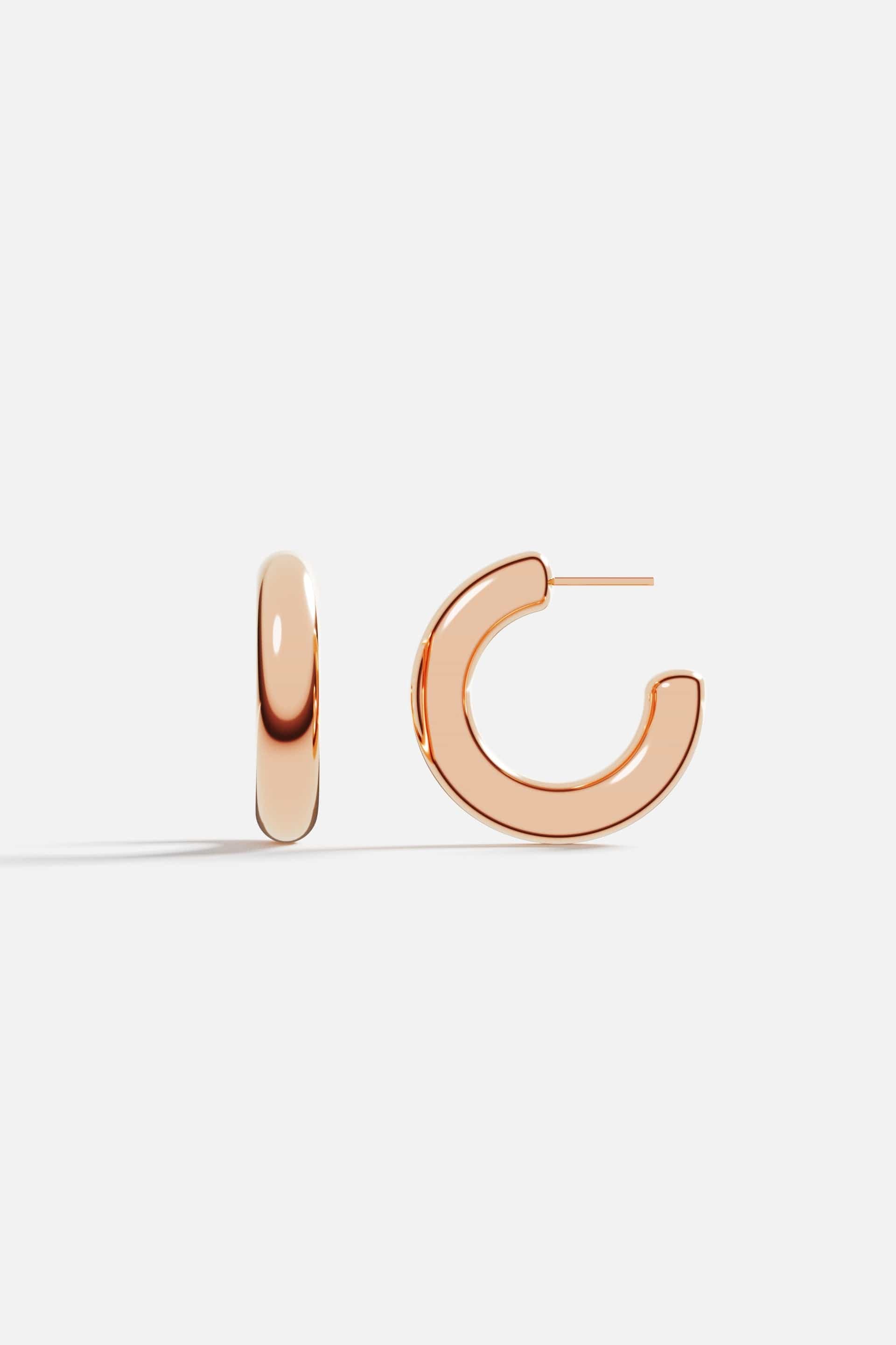 Bold Rose Gold Hoop Earrings - Large