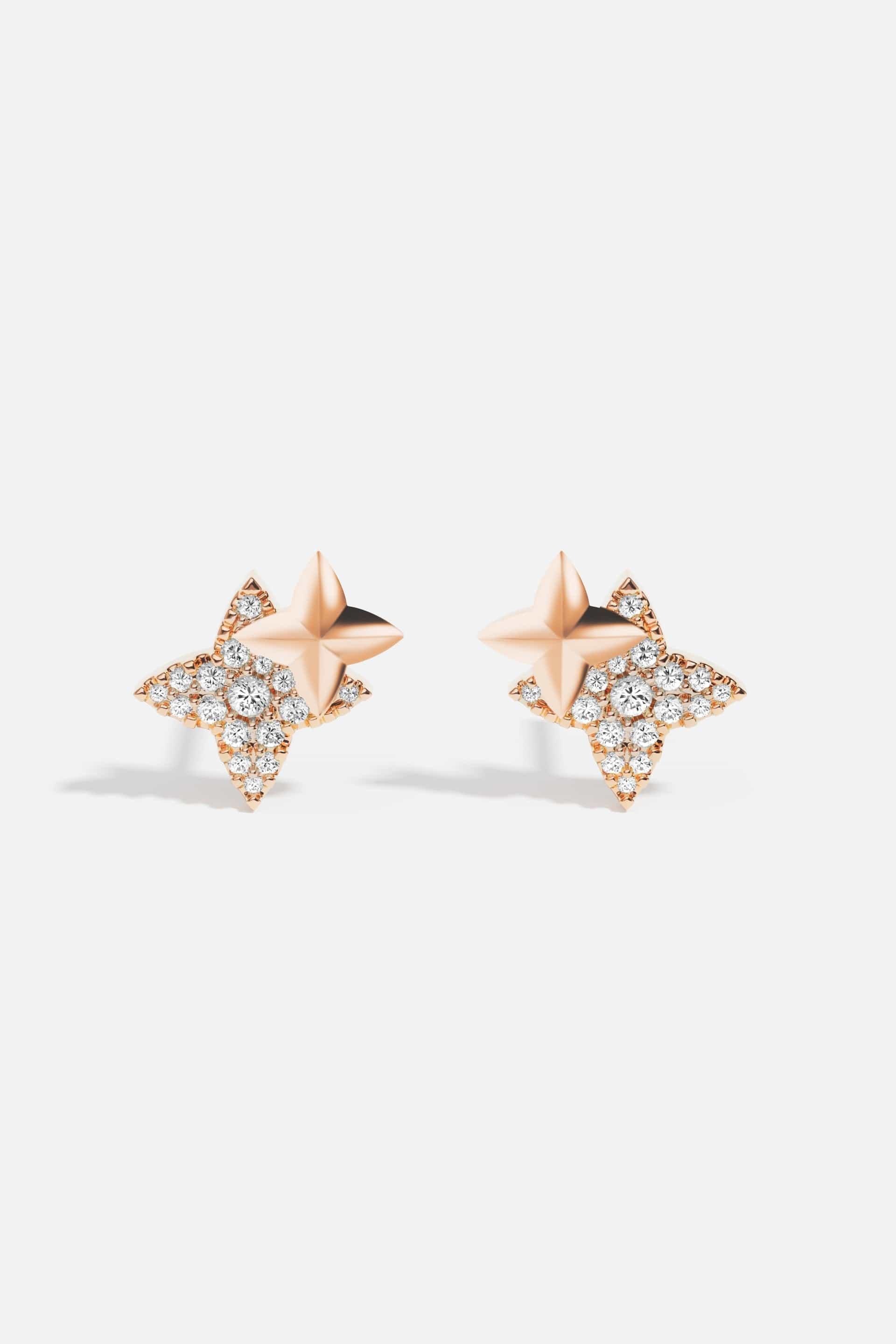 Météorites Rose Gold Stud Earrings