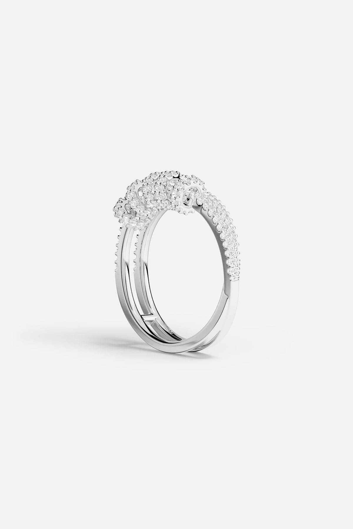 【APM Monaco】パール クラウン リング シルバー 52 号 Double Piercing Ring, White Alloy | APM Monaco