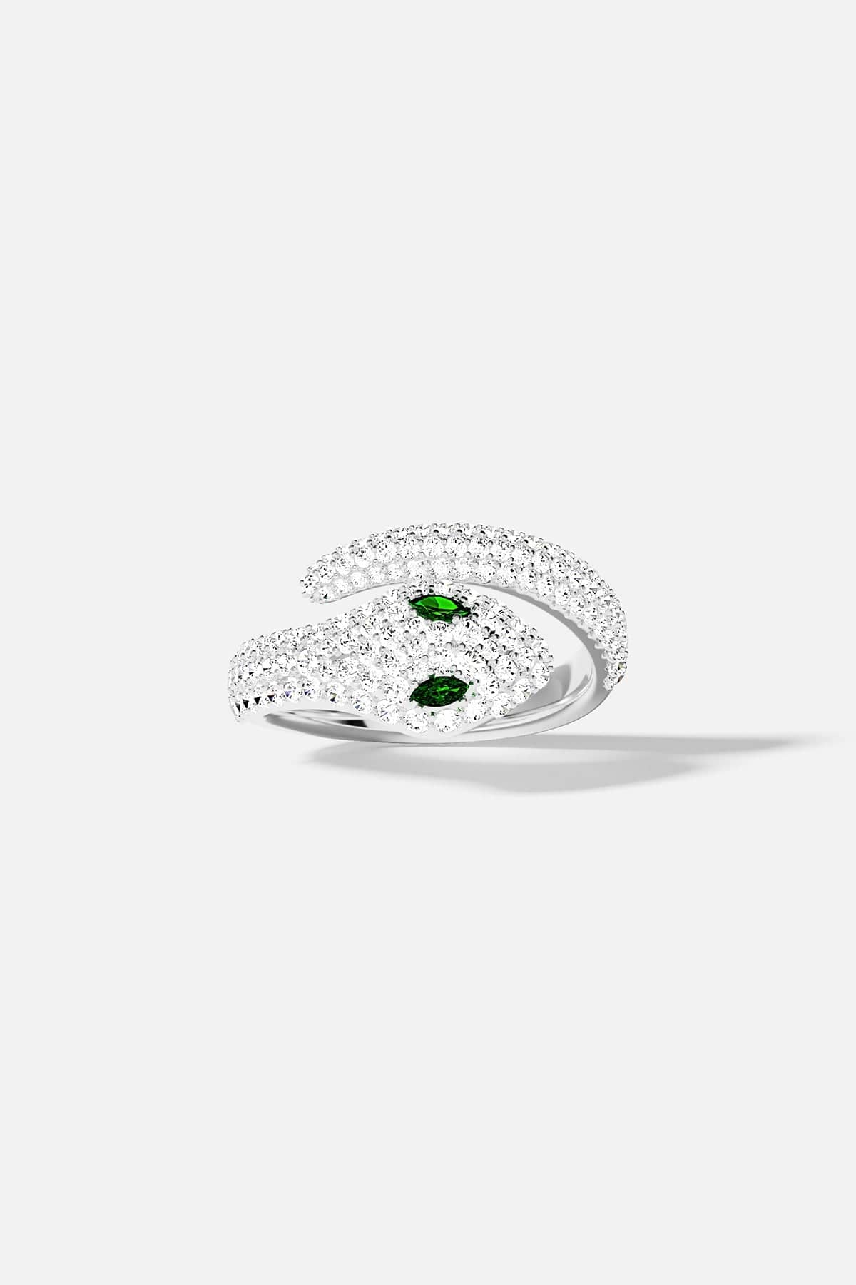 Snake Ring, White Alloy | APM Monaco