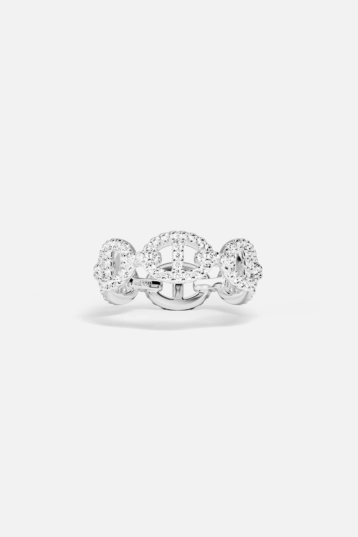 APM MONACO yacht club ring in silver on a white background