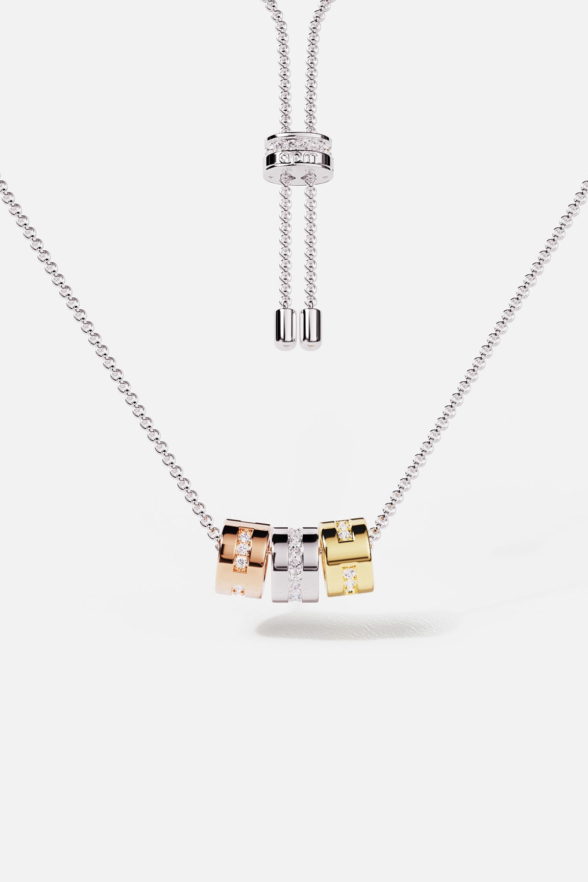apm MONACO モールス LOVE ネックレス Tricolor Morse LOVE Necklace, Yellow Gold | APM Monaco