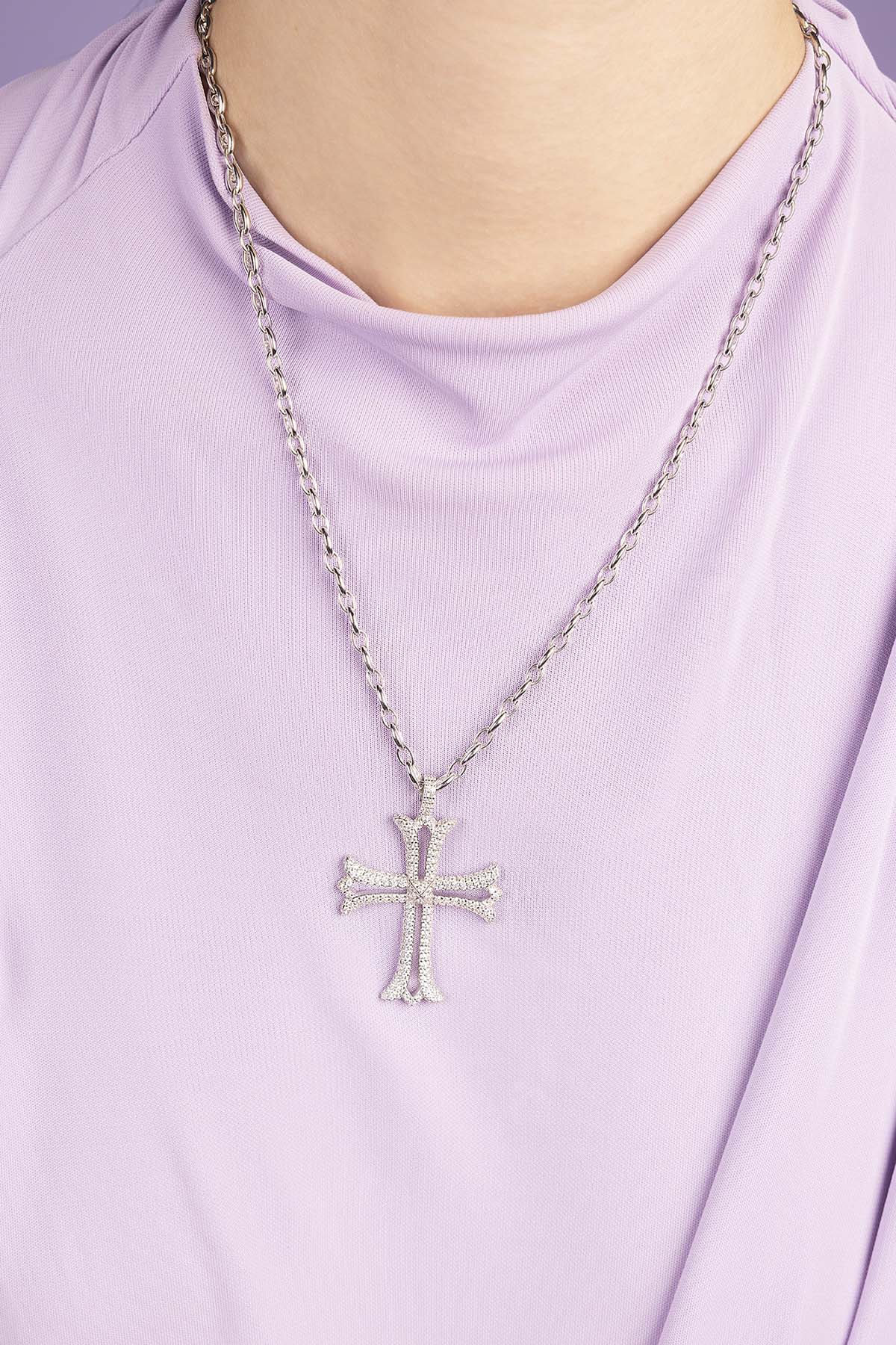 Pavé Cross Necklace XL - APM Monaco