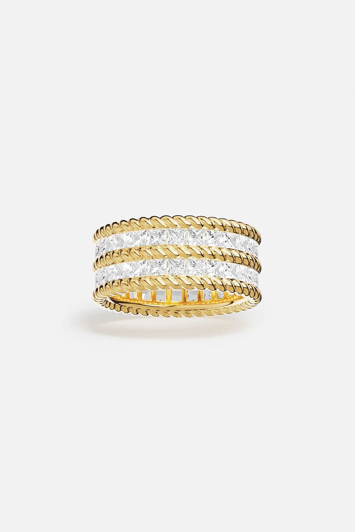 Torsade Double Line Statement Pavé Ring - APM Monaco