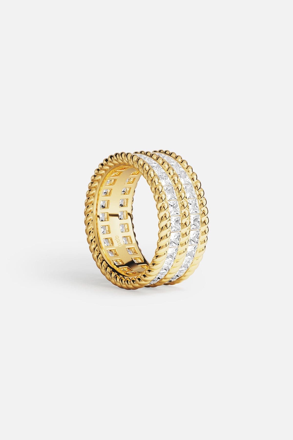Torsade Double Line Statement Pavé Ring - APM Monaco