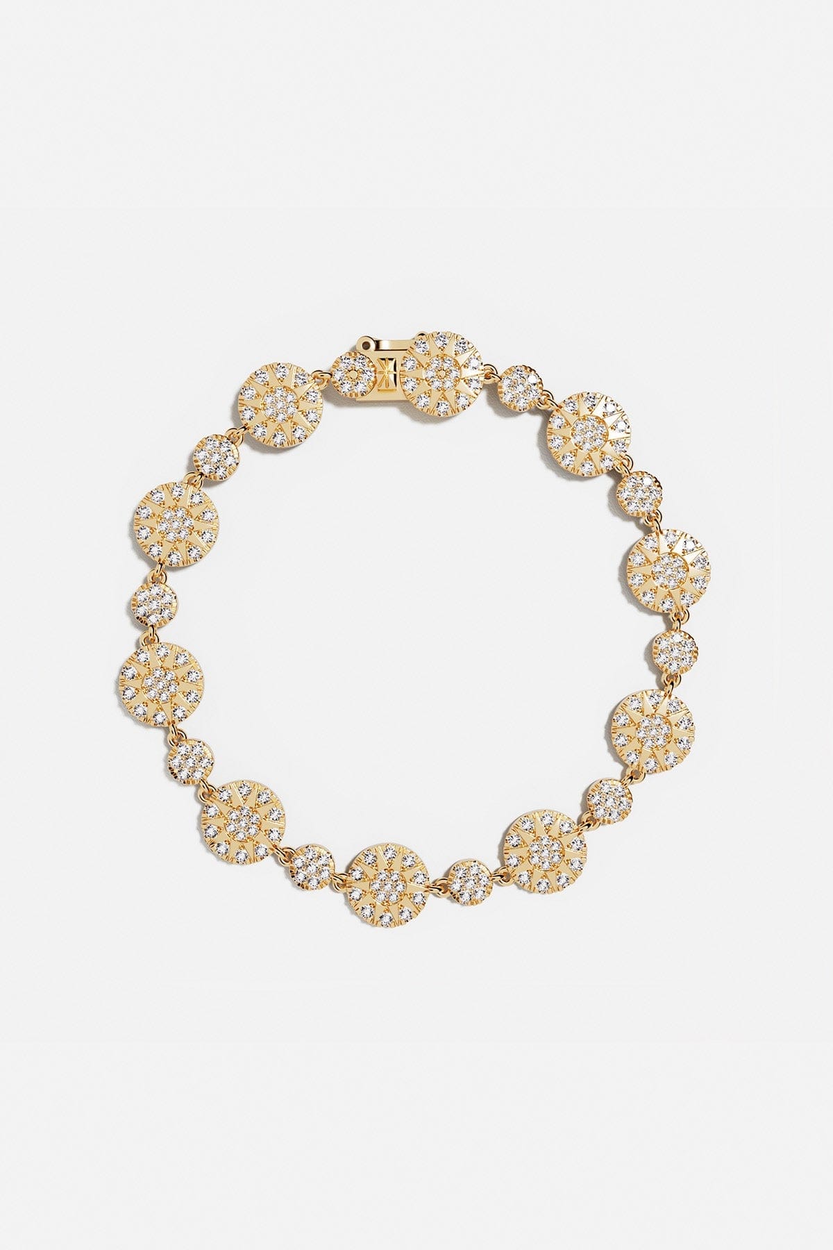 Bracelets APM Monaco yellow gold pavé diamond bracelet with a delicate chain.