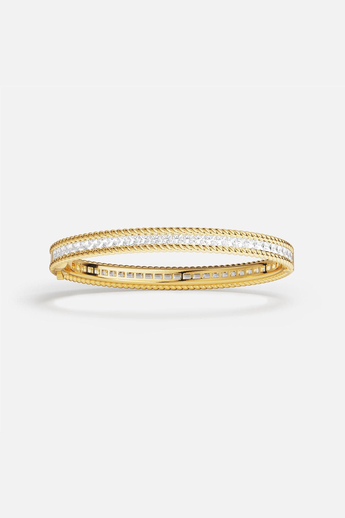 Torsade Pavé Bangle, Yellow Gold | APM Monaco
