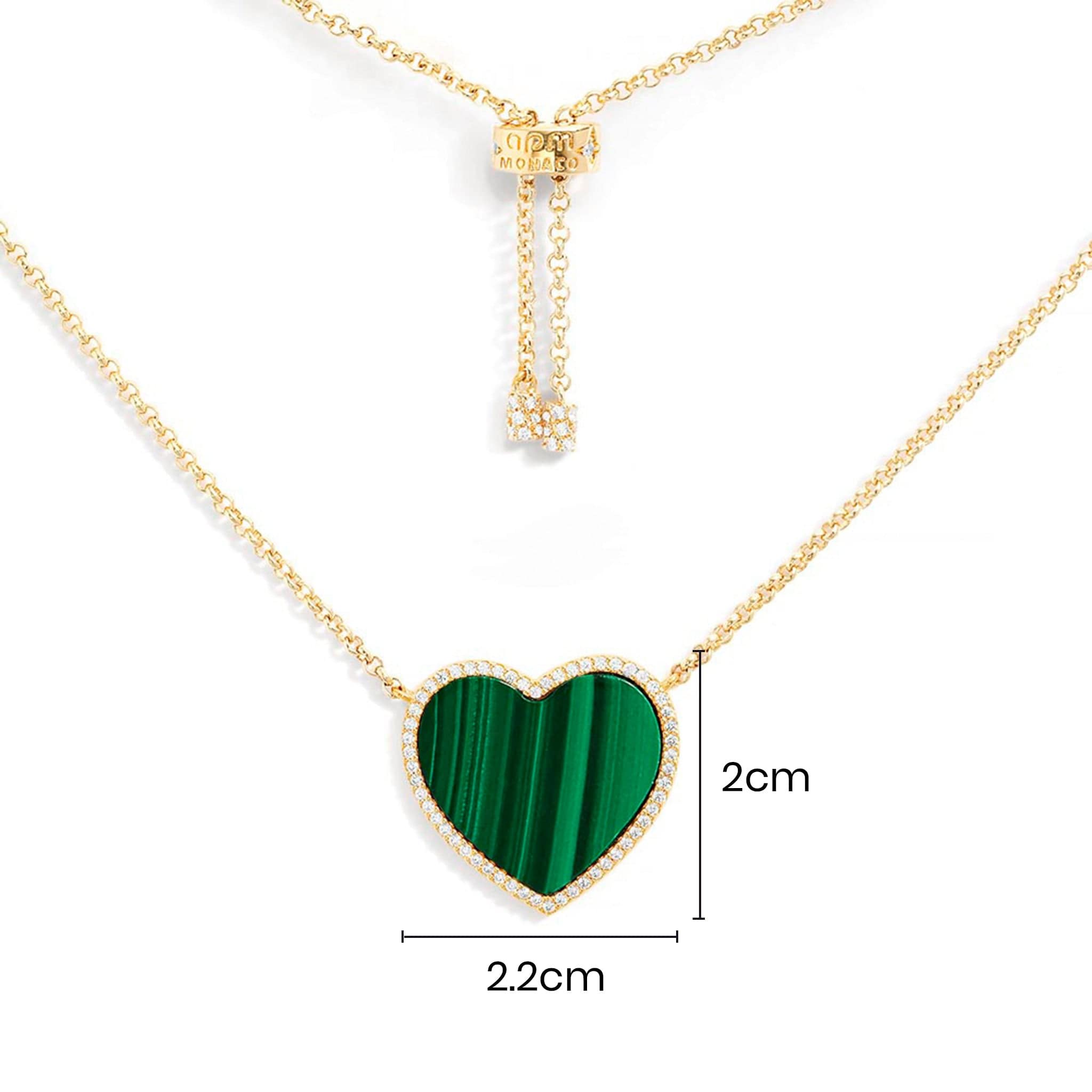 Malachite Heart Adjustable Necklace - APM Monaco
