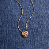 Small Multicolor Heart Adjustable Necklace