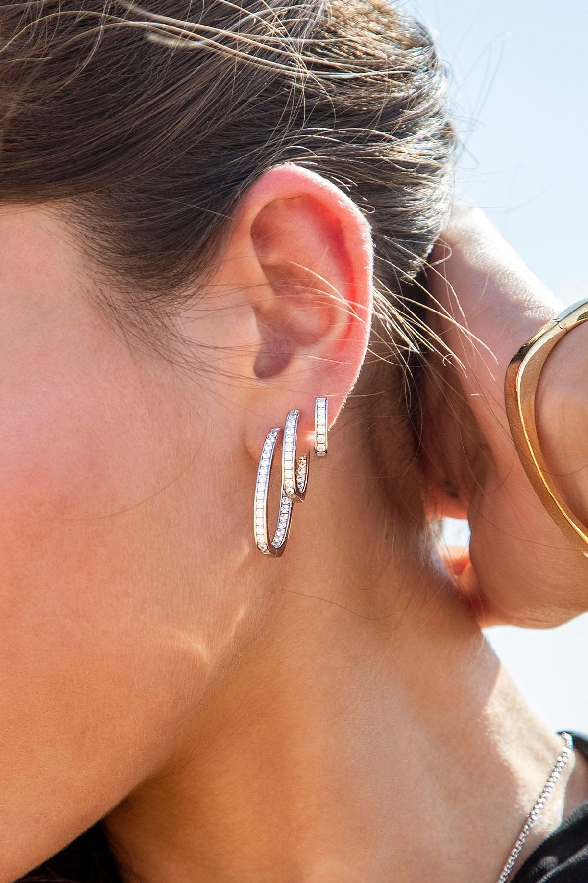 Small Rectangle Earrings Silver APM Monaco