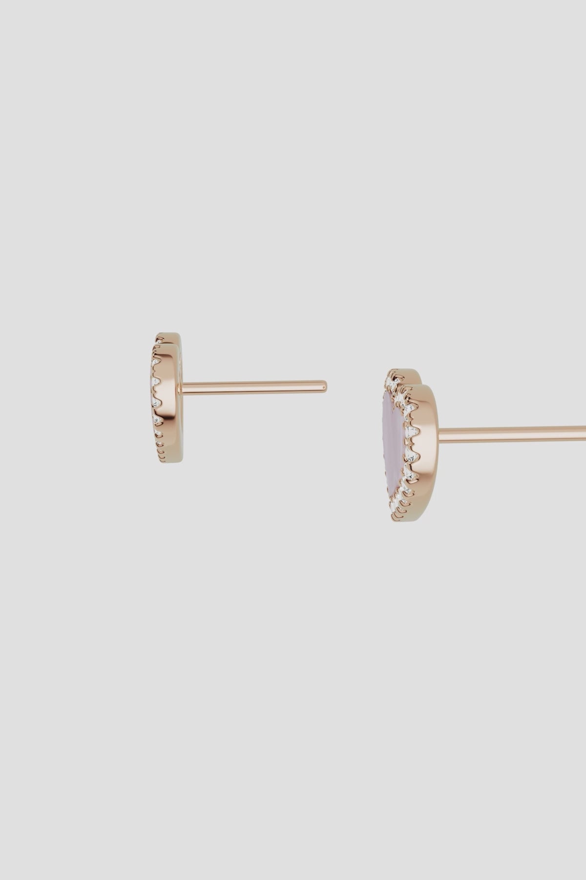 Pink Nacre Heart Stud Earrings | APM Monaco