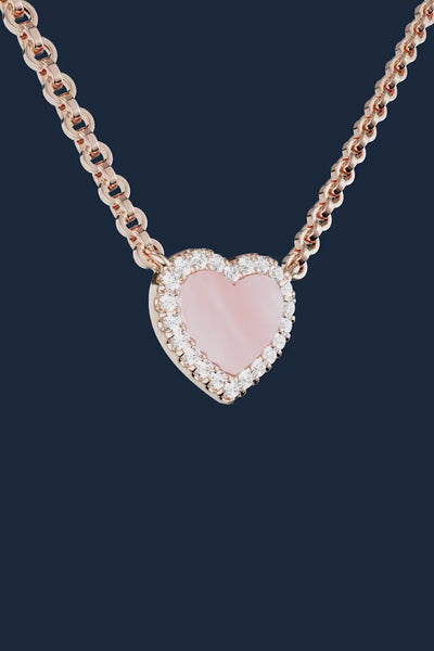 Pink Nacre Heart Adjustable Necklace | APM Monaco