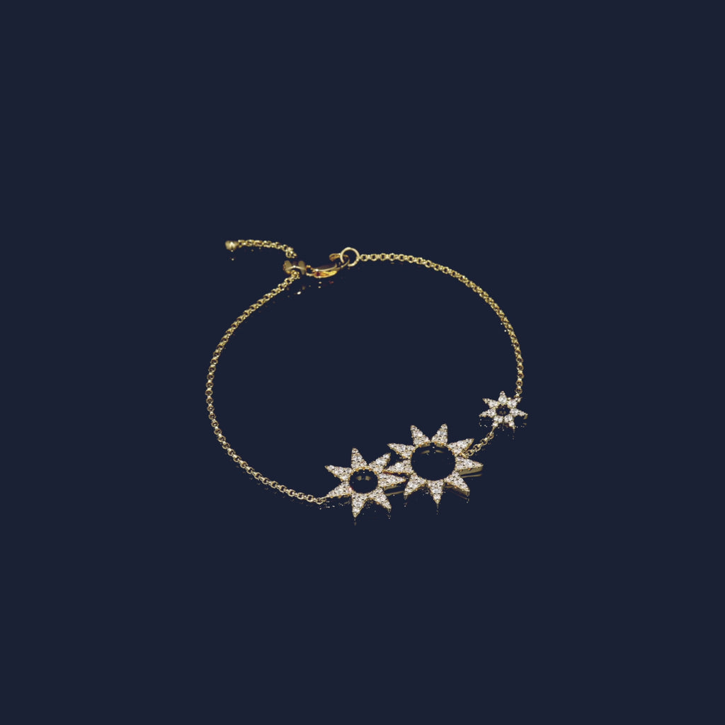 Sun Adjustable hand Bracelet with Ring