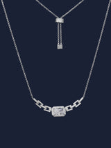 Pavé Rectangle Adjustable Chain Necklace