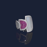 Chunky Half Moon Ring with Nacre
