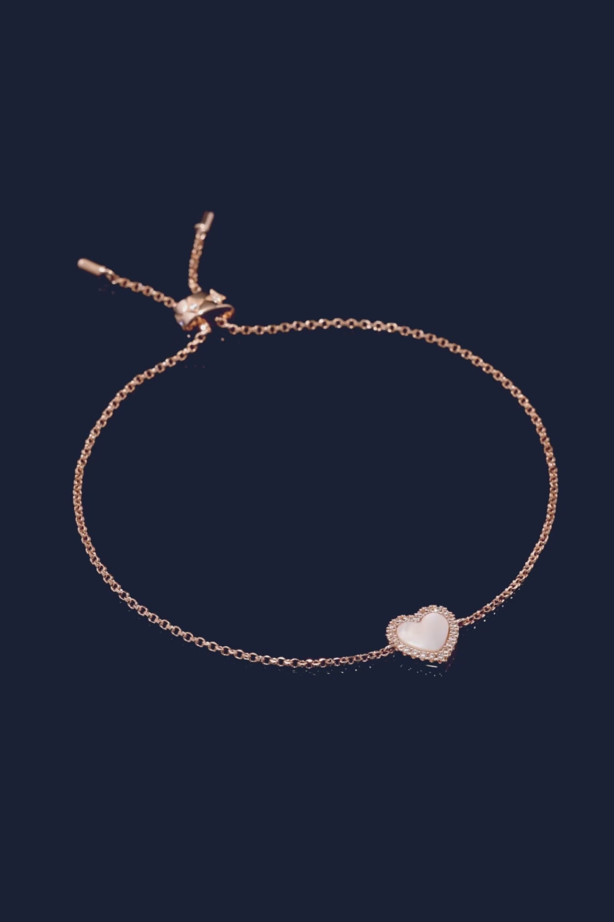 Pink Nacre Heart Adjustable bracelet | APM Monaco