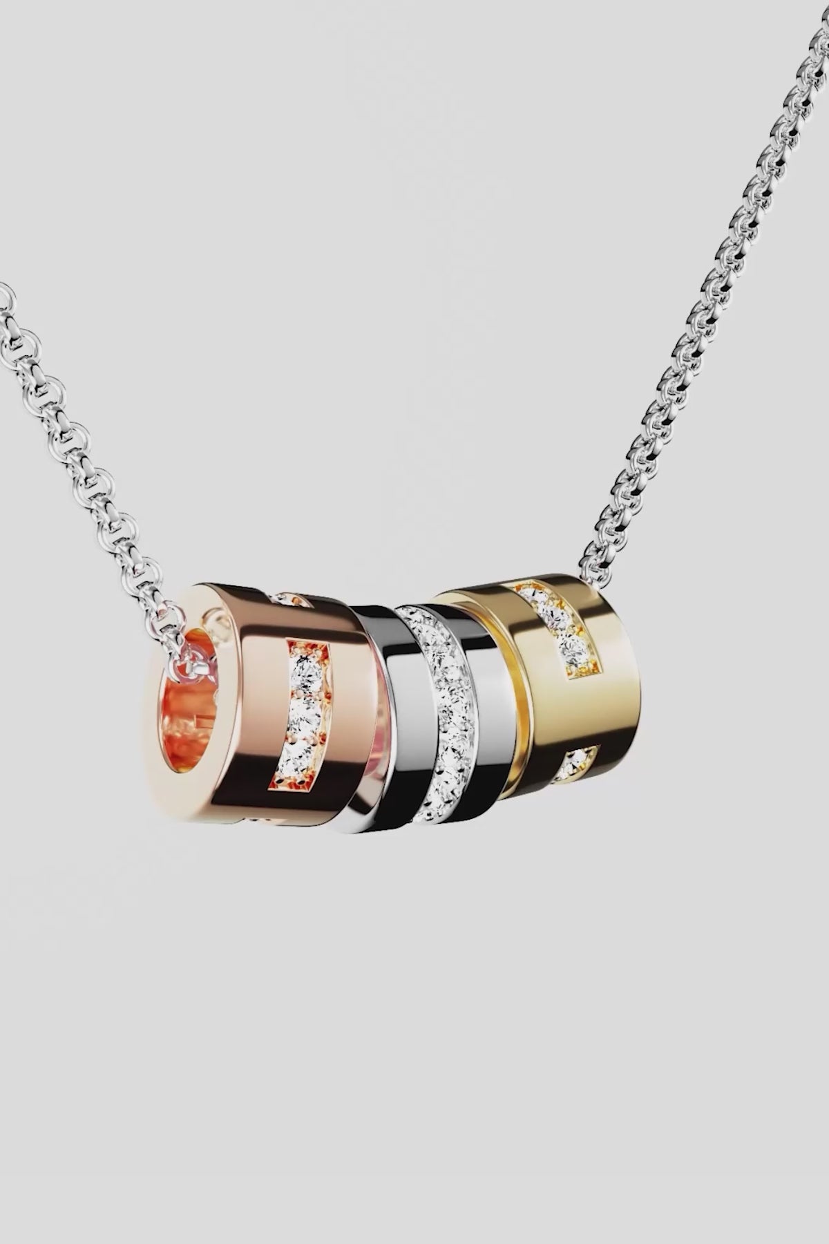 Tricolor Morse LOVE Necklace, Yellow Gold | APM Monaco