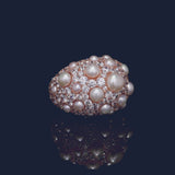 Chunky Pavé Ring with Pearls