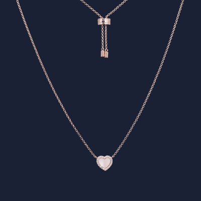 apm monaco ローズゴールド ハート型 ネックレス Pink Nacre Heart Adjustable Necklace | APM Monaco