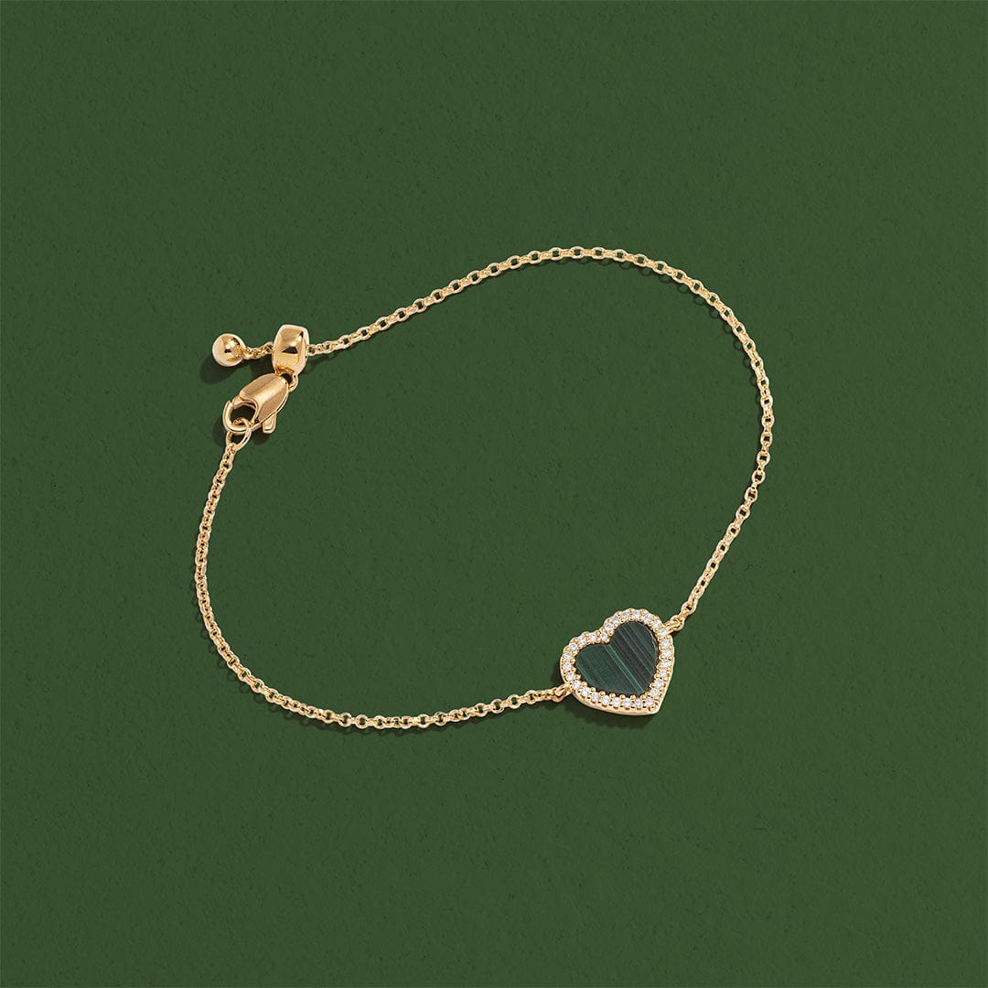 Malachite Heart Adjustable Bracelet | APM Monaco