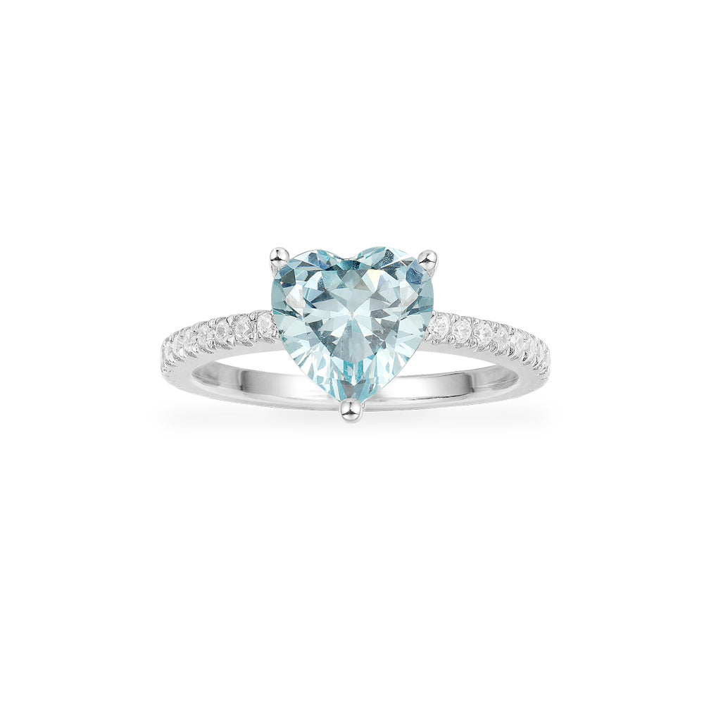 Blue Heart Ring Silver APM Monaco