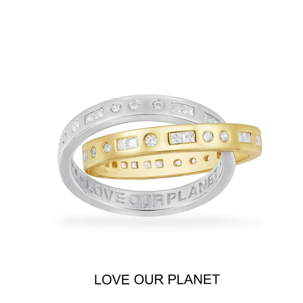 LOVE OUR PLANET 摩斯密码双环戒指