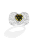 Chunky Khaki Heart Ring