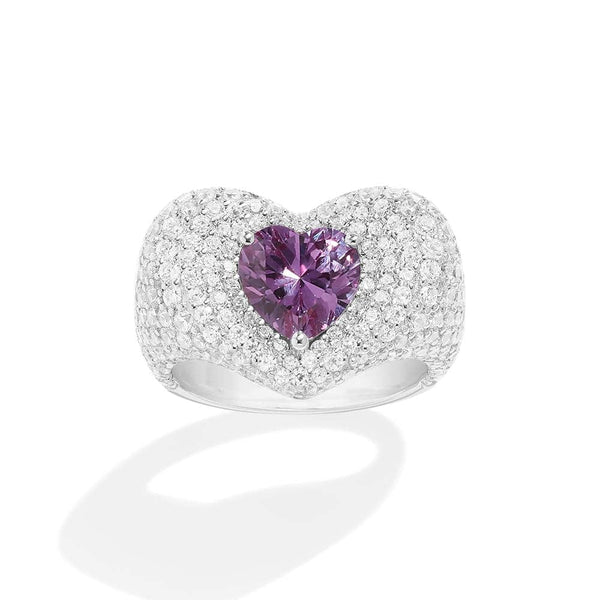 加厚紫色爱心戒指