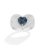 Chunky blue Heart Ring