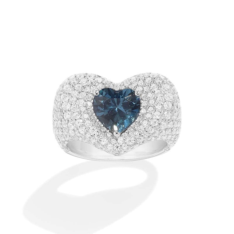 Chunky blue Heart Ring