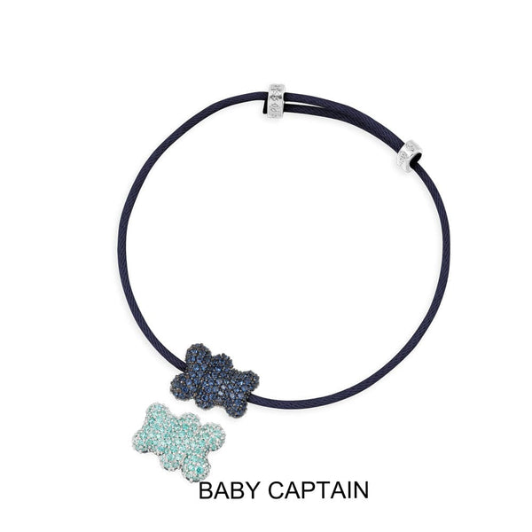 Baby Captain Yummy Bear 尼龙手绳 - 银白色