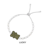 Lucky Yummy Bear Adjustable Pearl Bracelet